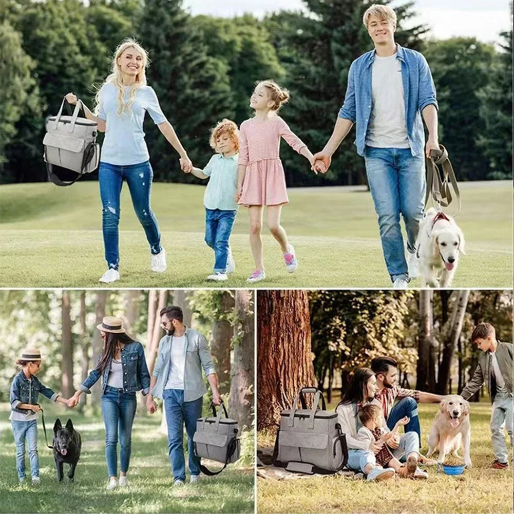 TWISTER.CK Dog Travel Backpack Organizer With Food Bags Bowls