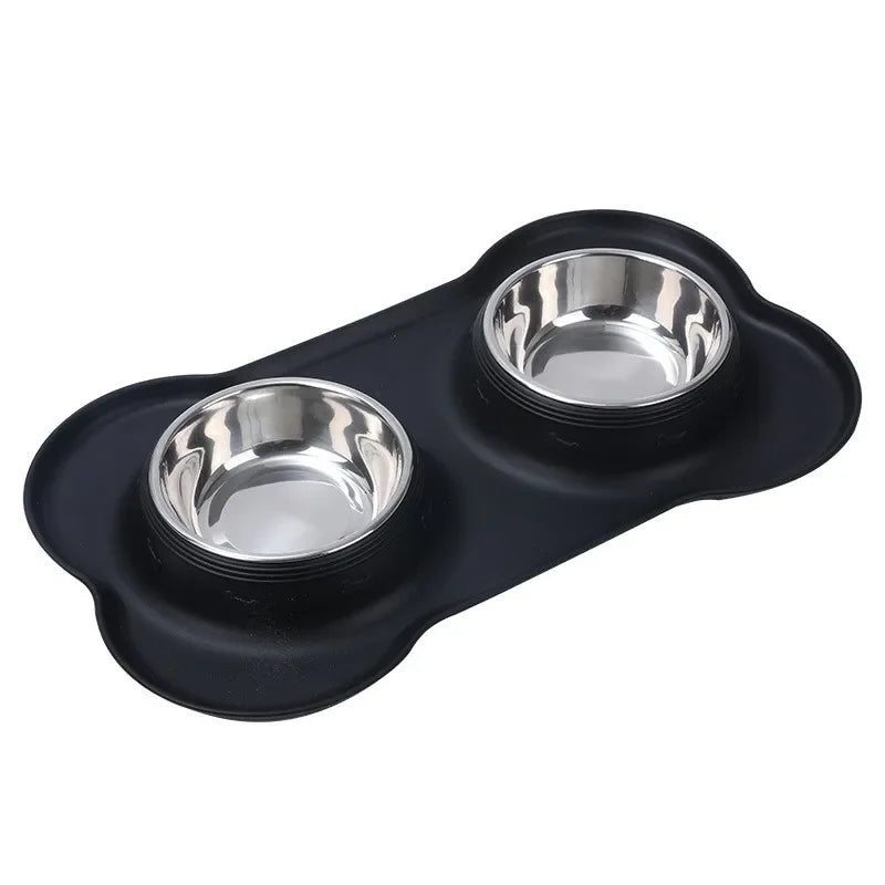 YTYIN Stainless Steel Pet Feeder Silicone Anti Spill Bowls