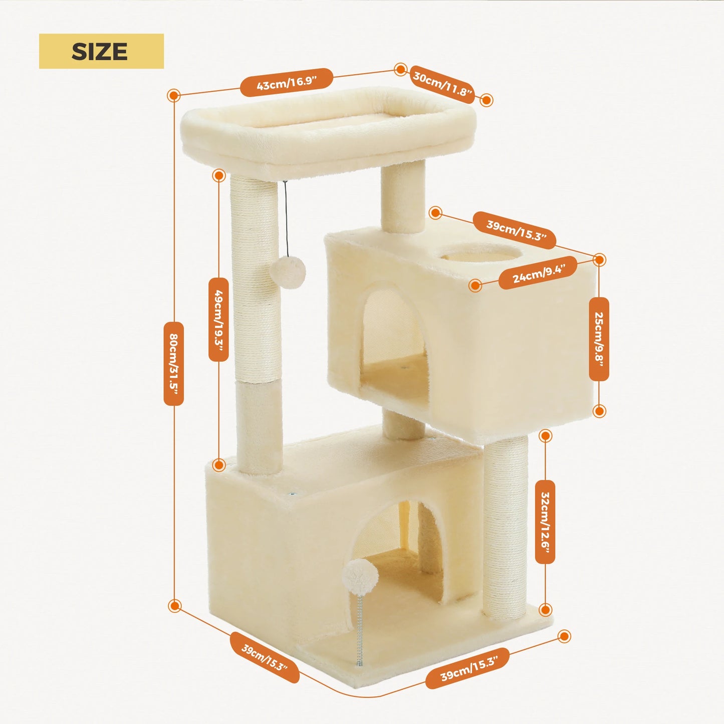 PAWZ Road Large Cat Tree Indoor Multi Level Cat Tower