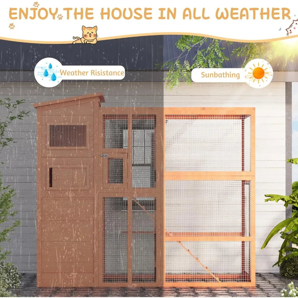 Closure Outdoor Cat Enclosure Catio With 4 Tier Design Use