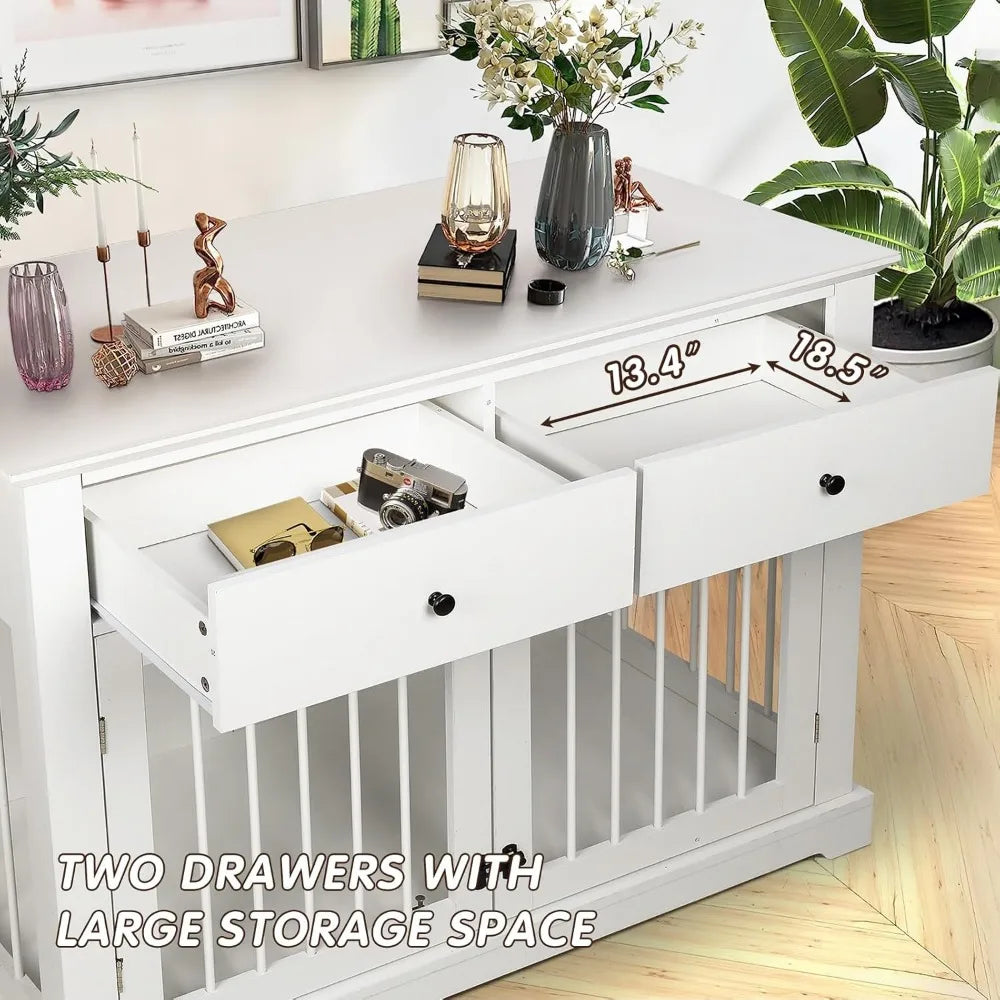 MKDKH Dog Crate Furniture With Drawers End Table Kennel