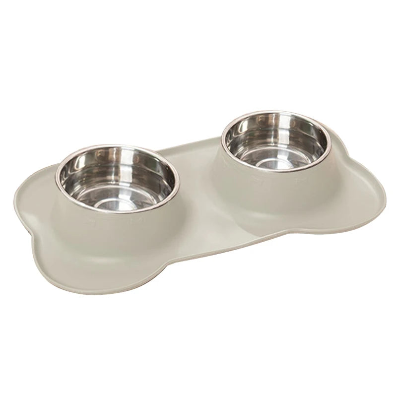 YTYIN Stainless Steel Pet Feeder Silicone Anti Spill Bowls