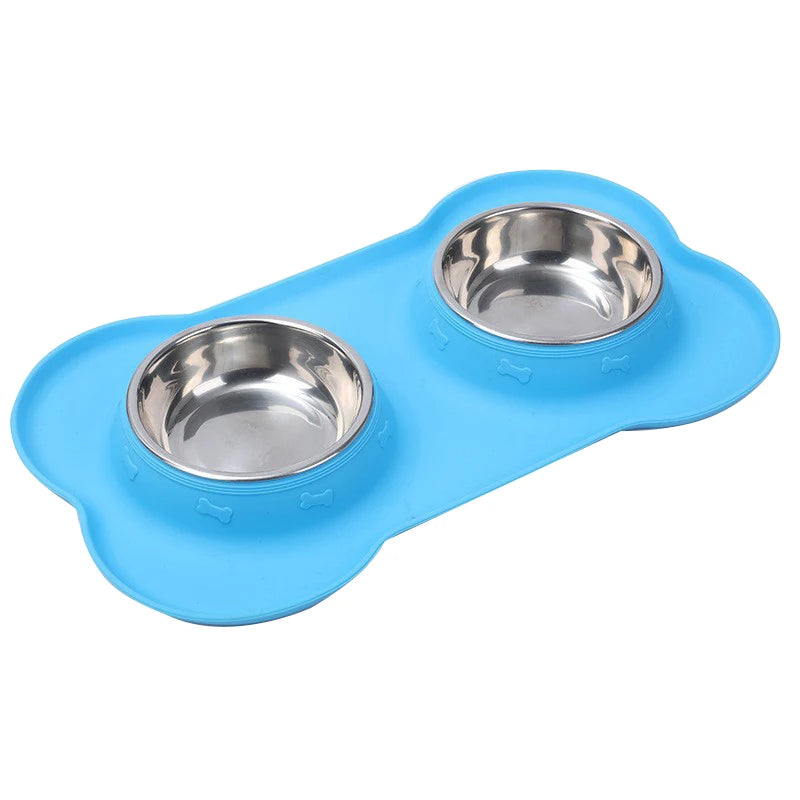 YTYIN Stainless Steel Pet Feeder Silicone Anti Spill Bowls