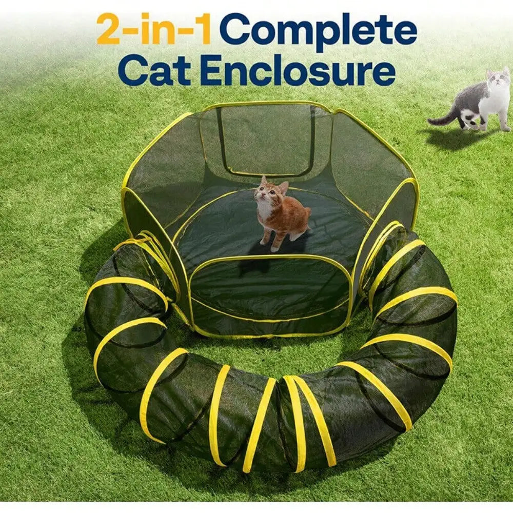 Closure 2-In-1 Outdoor Cat Enclosures Portable Catio Tent