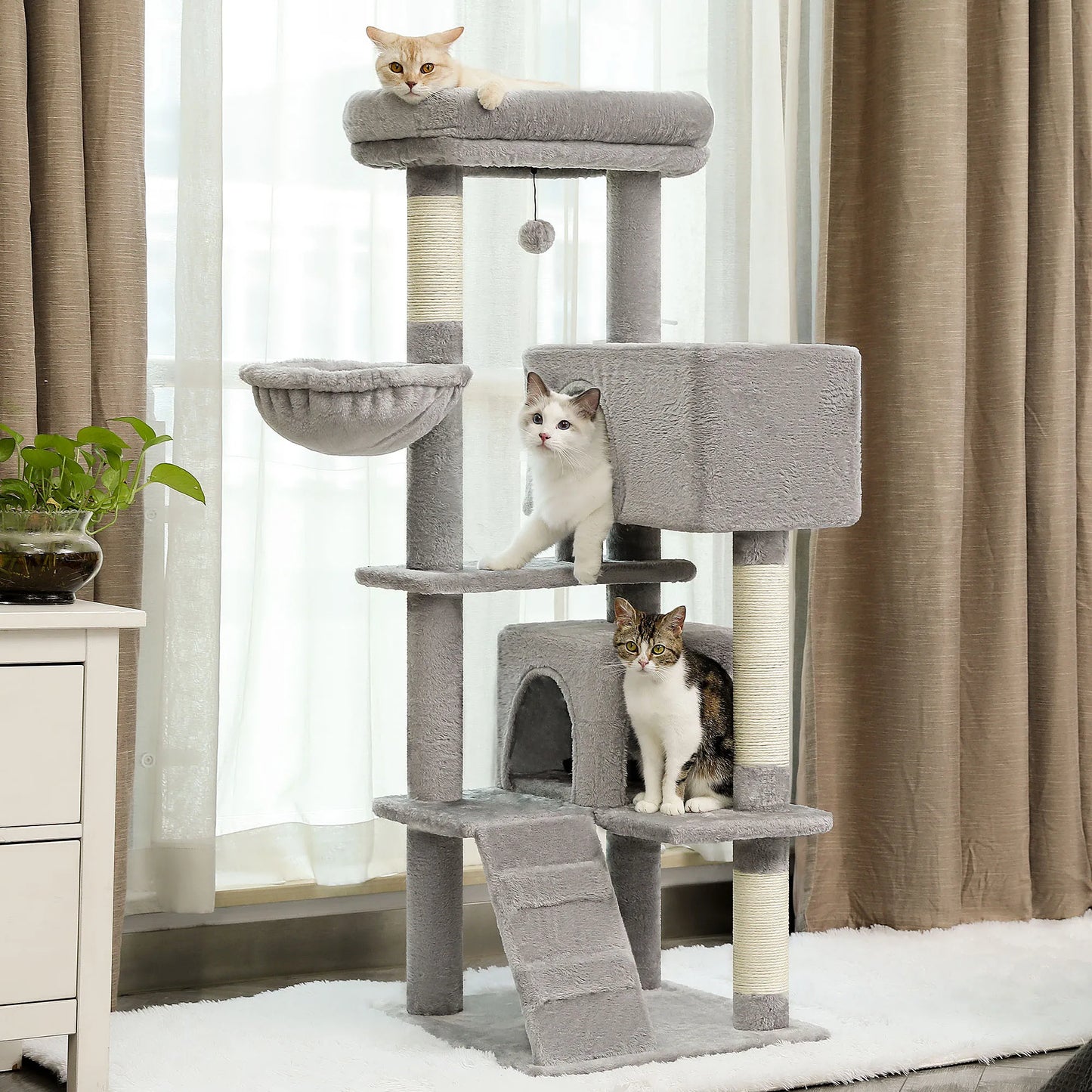 PAWZ Road Cat Tree Tower For Large Cats Plush Perch