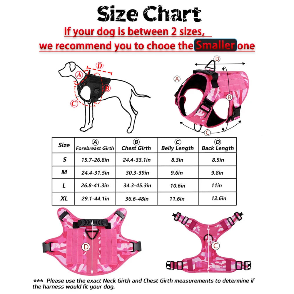 PETRAVELCN Camouflage Dog Harness Tactical Training Vest