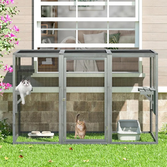 Closure Outdoor Cat Enclosure With Balcony Window Patio