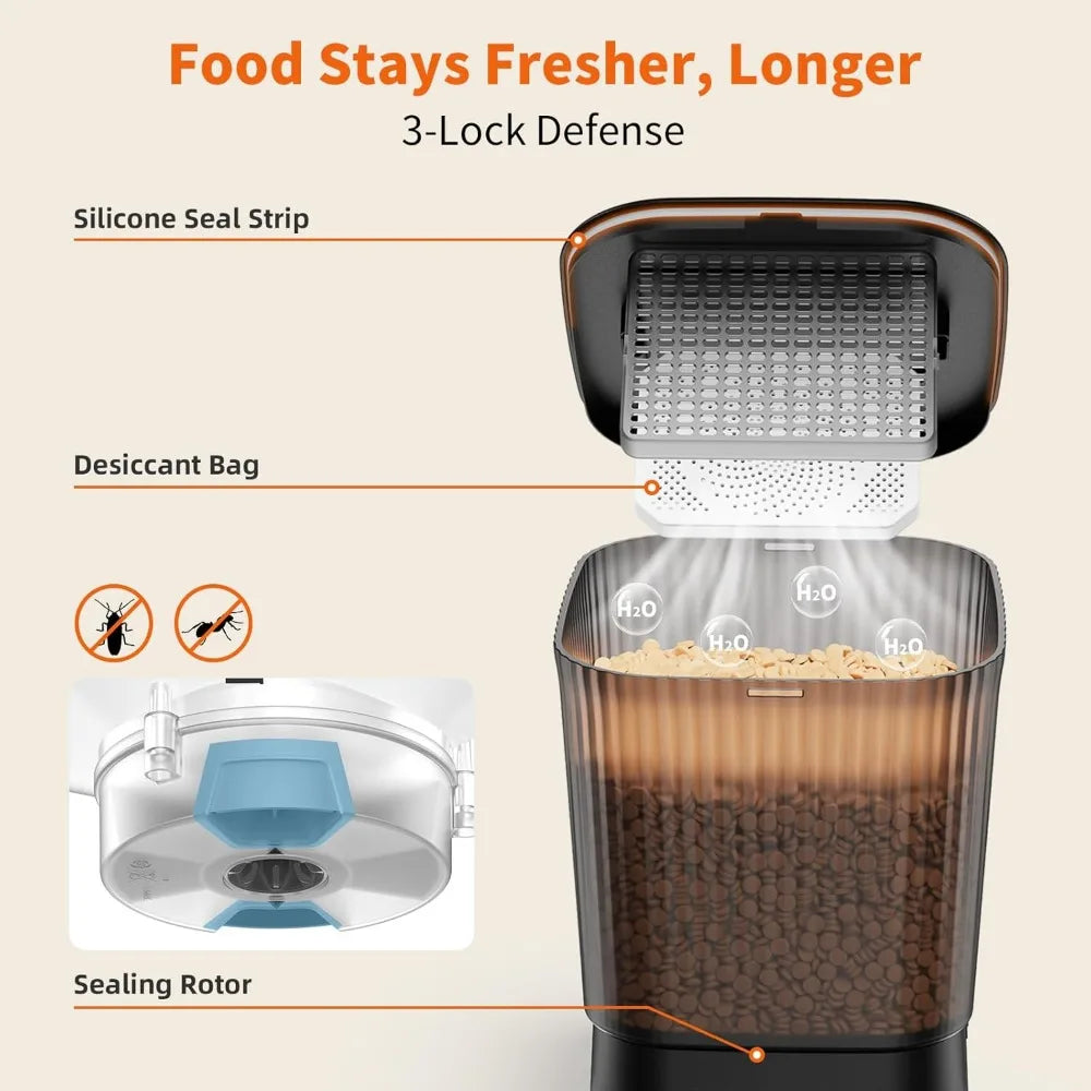 Automatic Cat Feeder App Control 5G WiFi Timed Dispenser