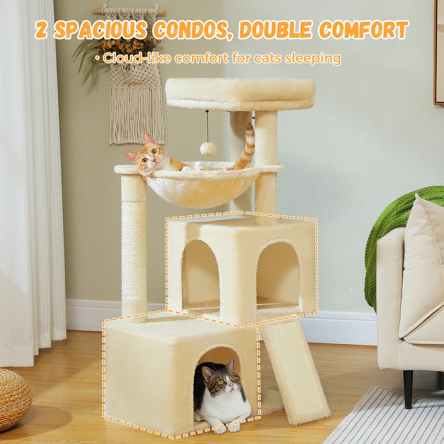 PAWZ Road Large Cat Tree Indoor Multi Level Cat Tower