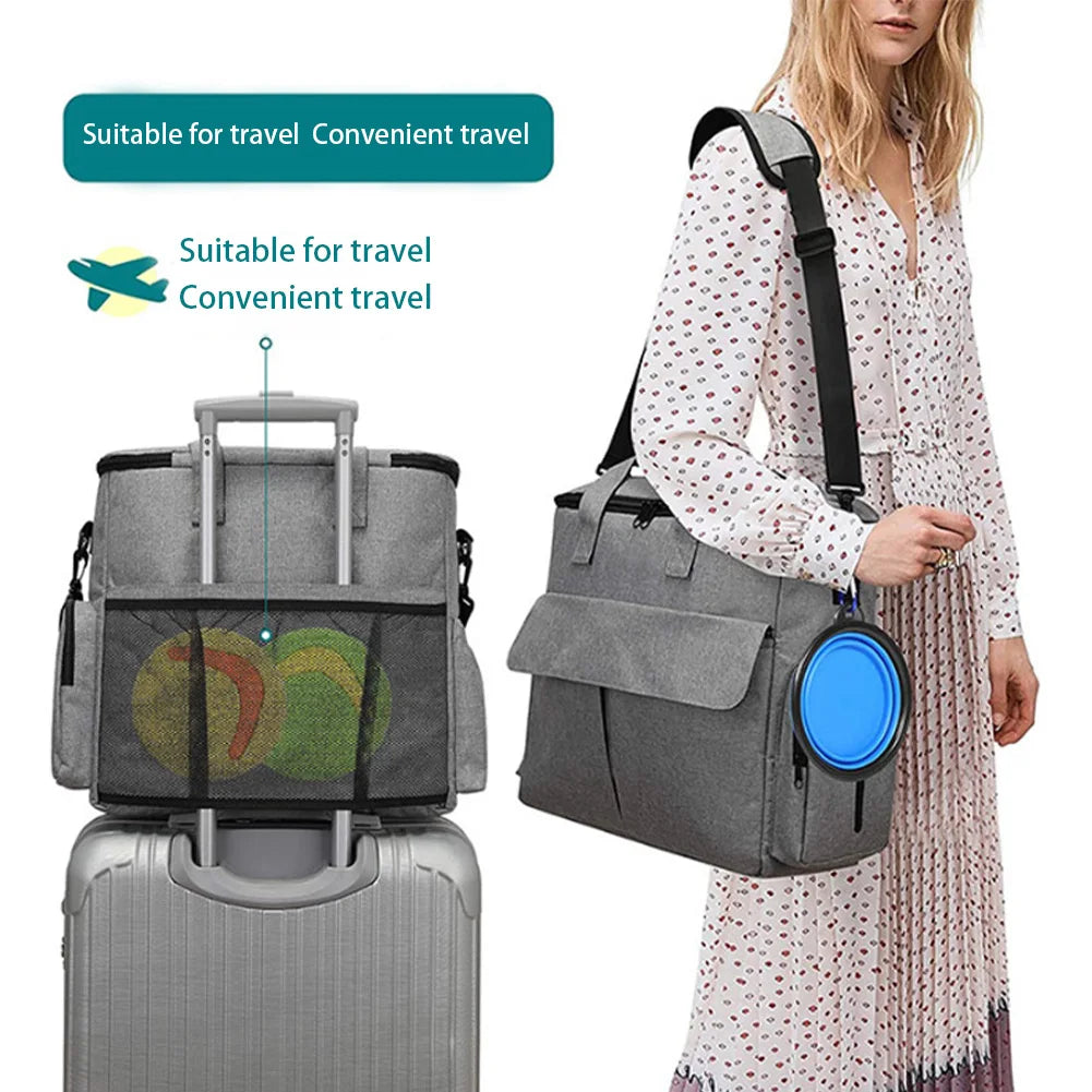 TWISTER.CK Dog Travel Backpack Organizer With Food Bags Bowls