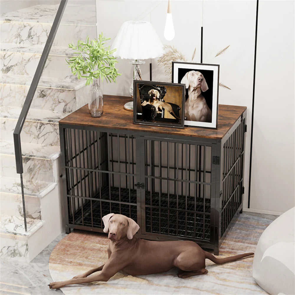 BORWARTH Wooden Dog Crate Indoor Furniture Style Modern Design