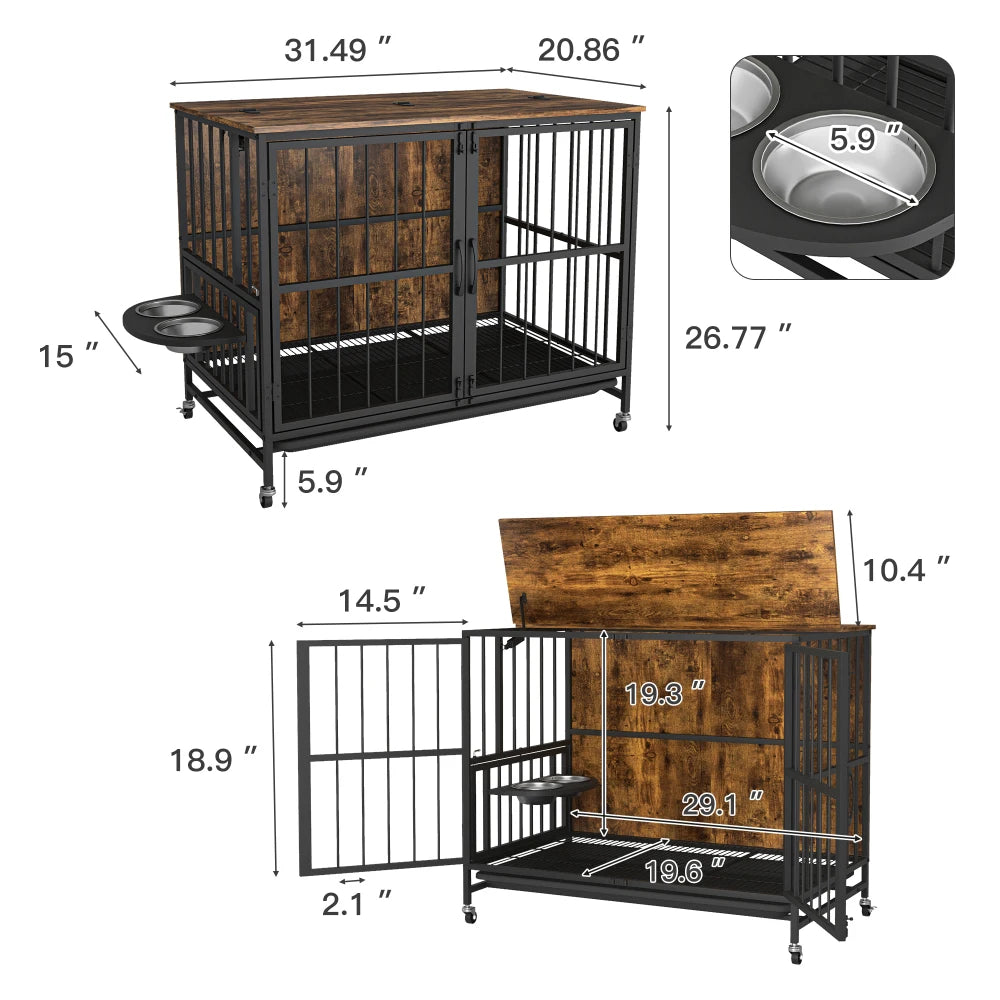 Filler Modern Kennel Dog Crate Furniture With Removable Tray