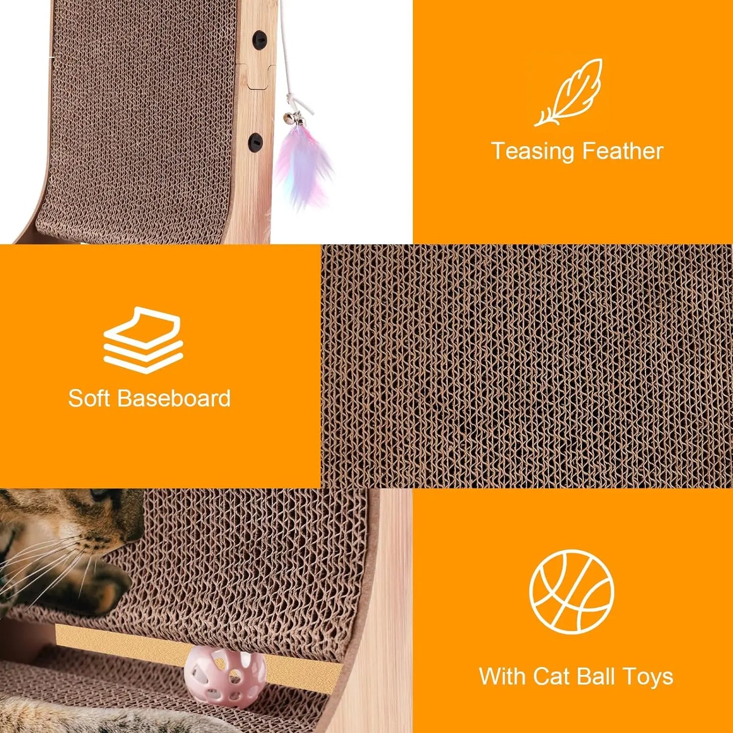 L Shaped Cat Scratcher Cardboard Scratch Pad For Indoor Cats
