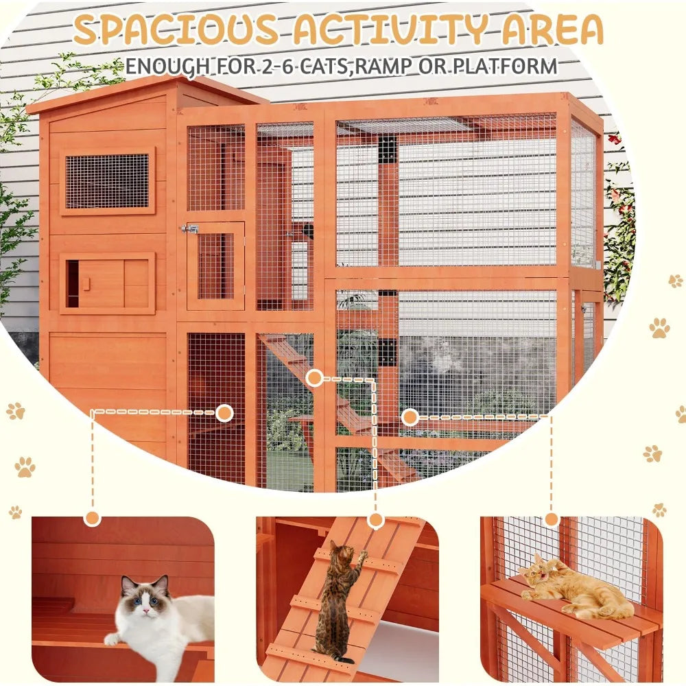 Closure Outdoor Cat Enclosure Catio With 4 Tier Design Use