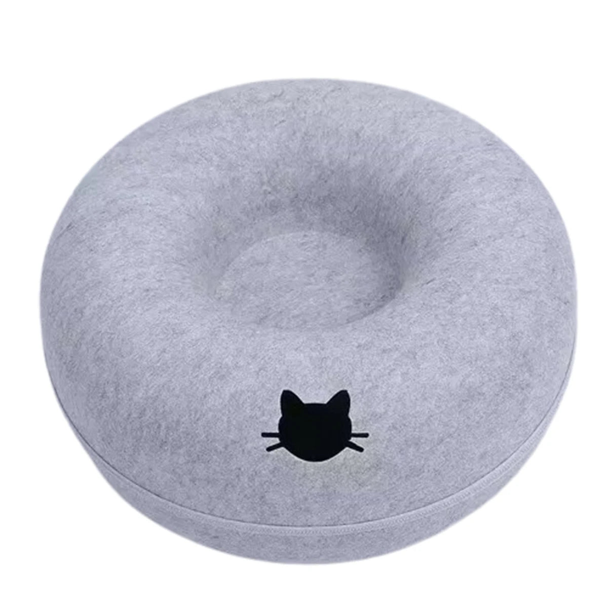 Felt Donut Cat Bed With Tunnel And Hideout For Play