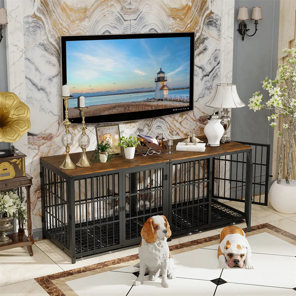 BORWARTH Wooden Dog Crate Indoor Furniture Style Modern Design