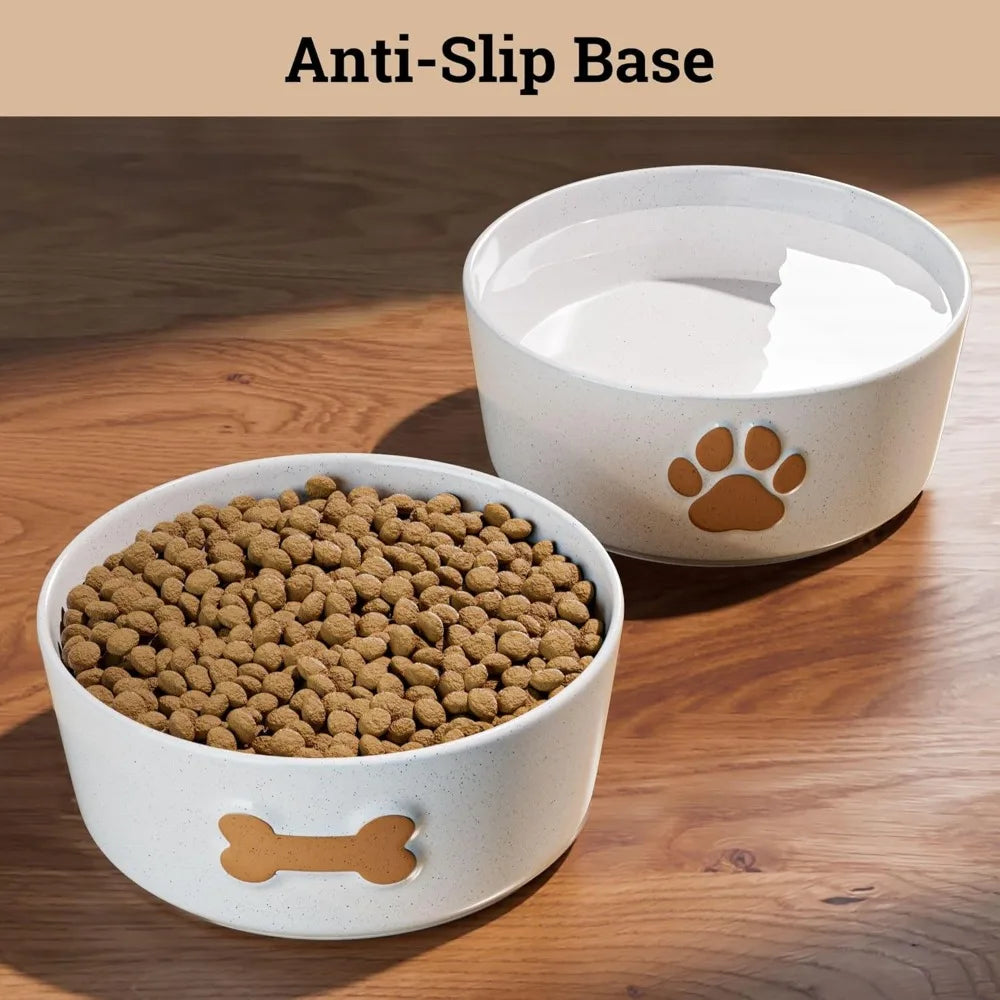 Hign-concerned Ceramic Dog Bowls Set Of 2 Anti Skid