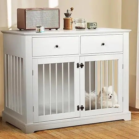 MKDKH Dog Crate Furniture With Drawers End Table Kennel