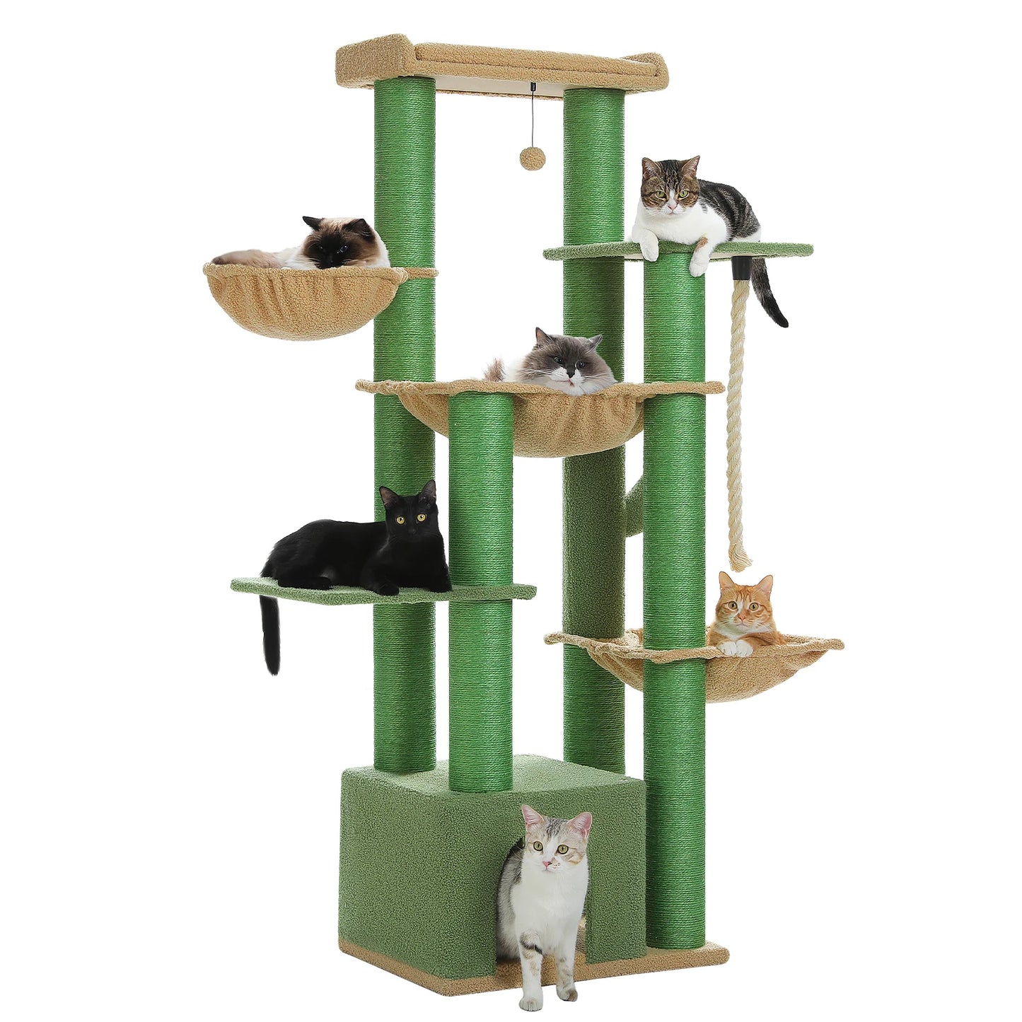 Multi Level Cat Tree For Indoor Cats With Scratching Posts