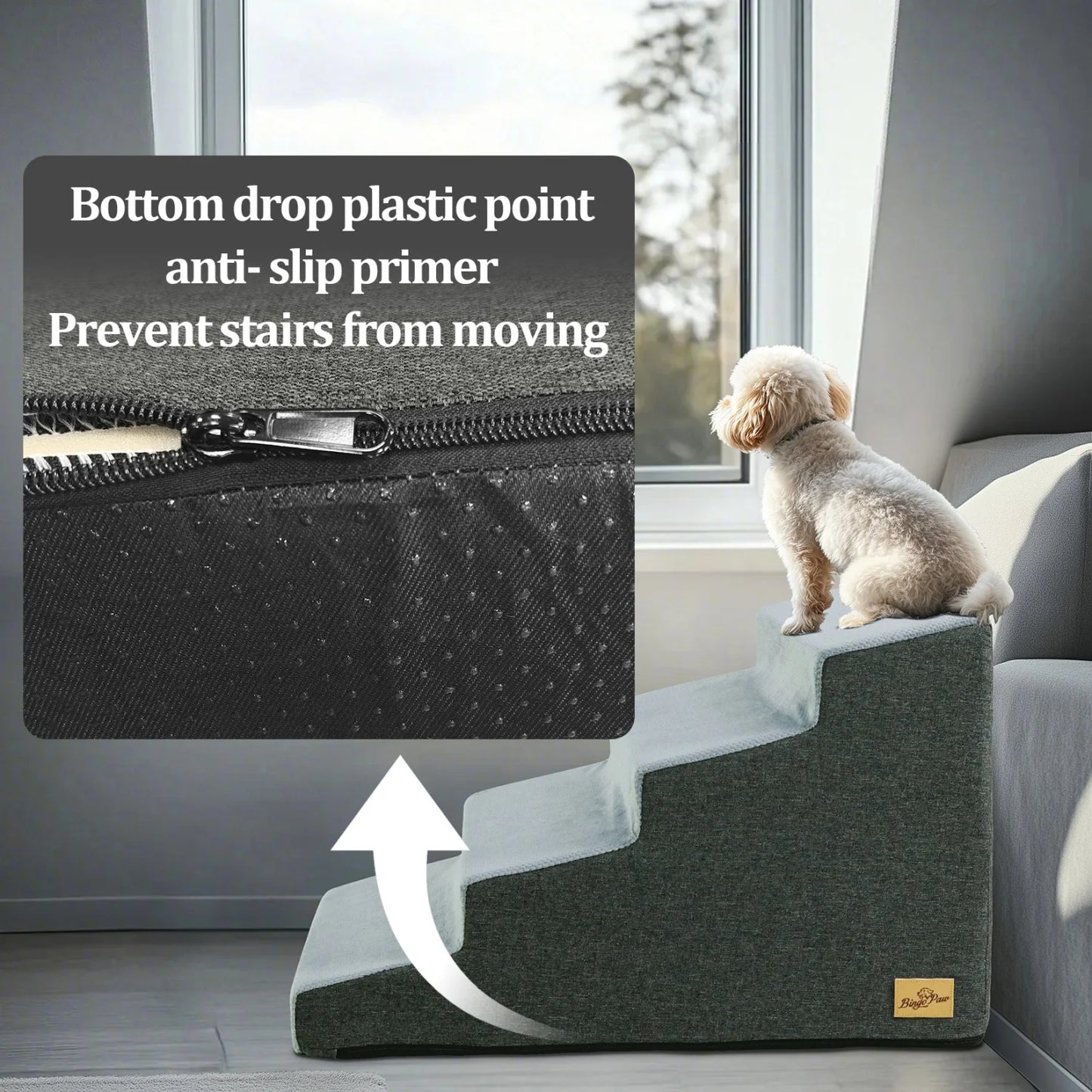 Dog Door Three Quarter Steps High Density Foam Non Slip