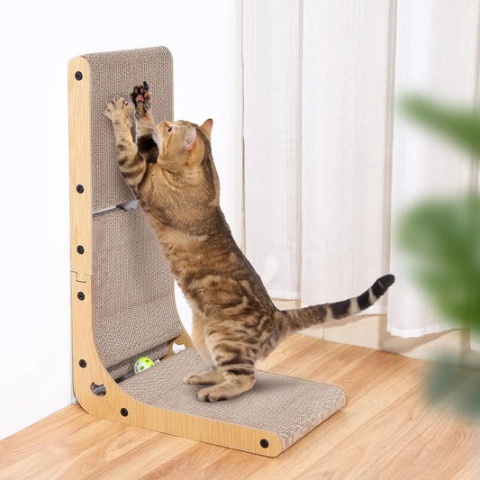 L Shaped Cat Scratcher Cardboard Scratch Pad For Indoor Cats