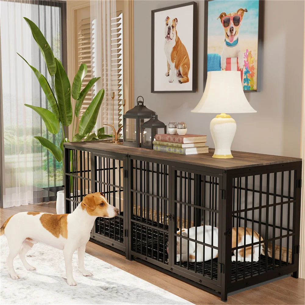BORWARTH Wooden Dog Crate Indoor Furniture Style Modern Design
