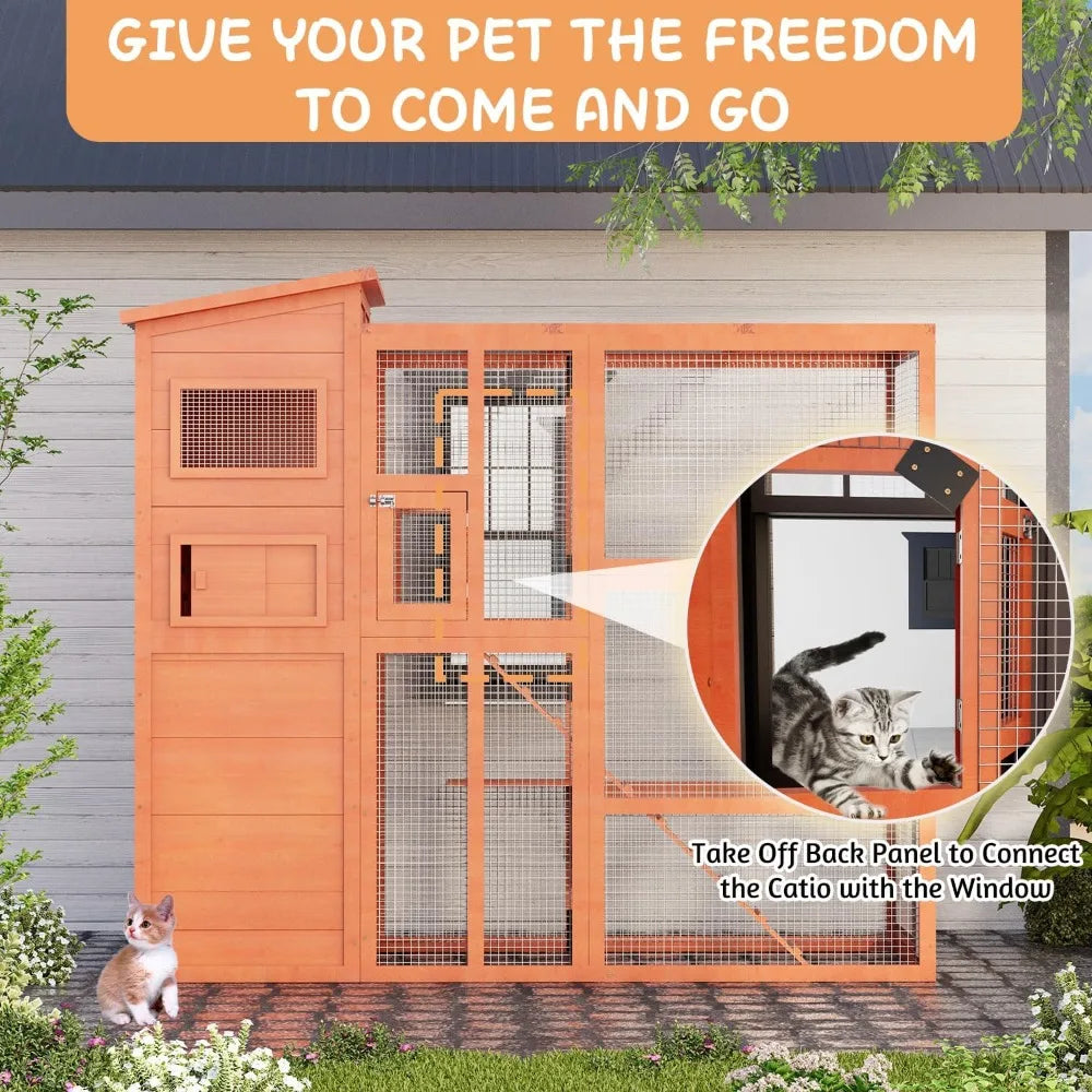 Closure Outdoor Cat Enclosure Catio With 4 Tier Design Use