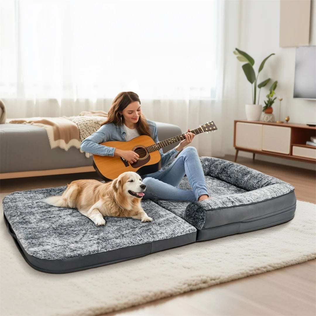 BINGOPAW Dog Bed Mat Foldable Fleece for Comfortable Rest