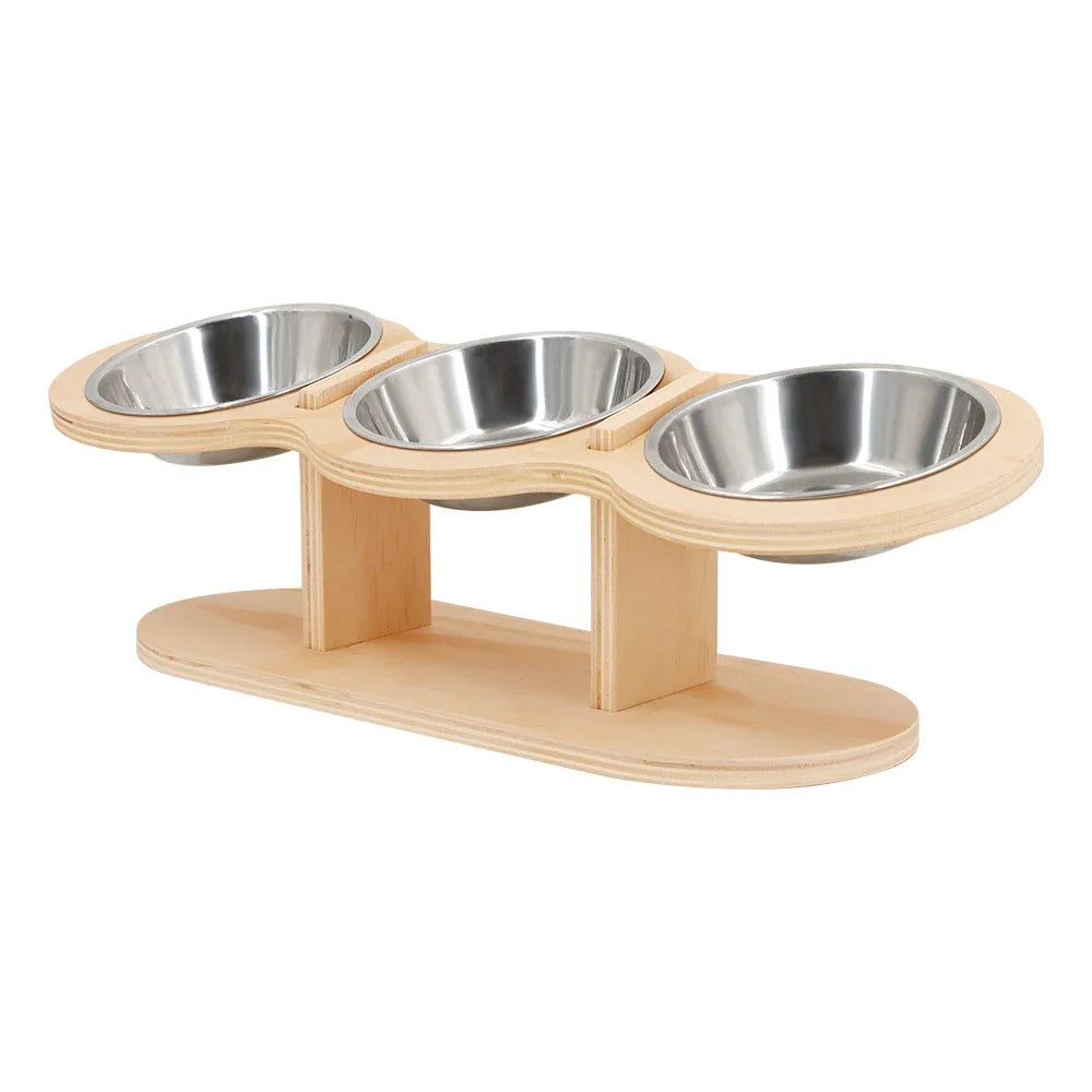 Petravel Tilted Raised Cat Bowl Feeder With 3 Bowls