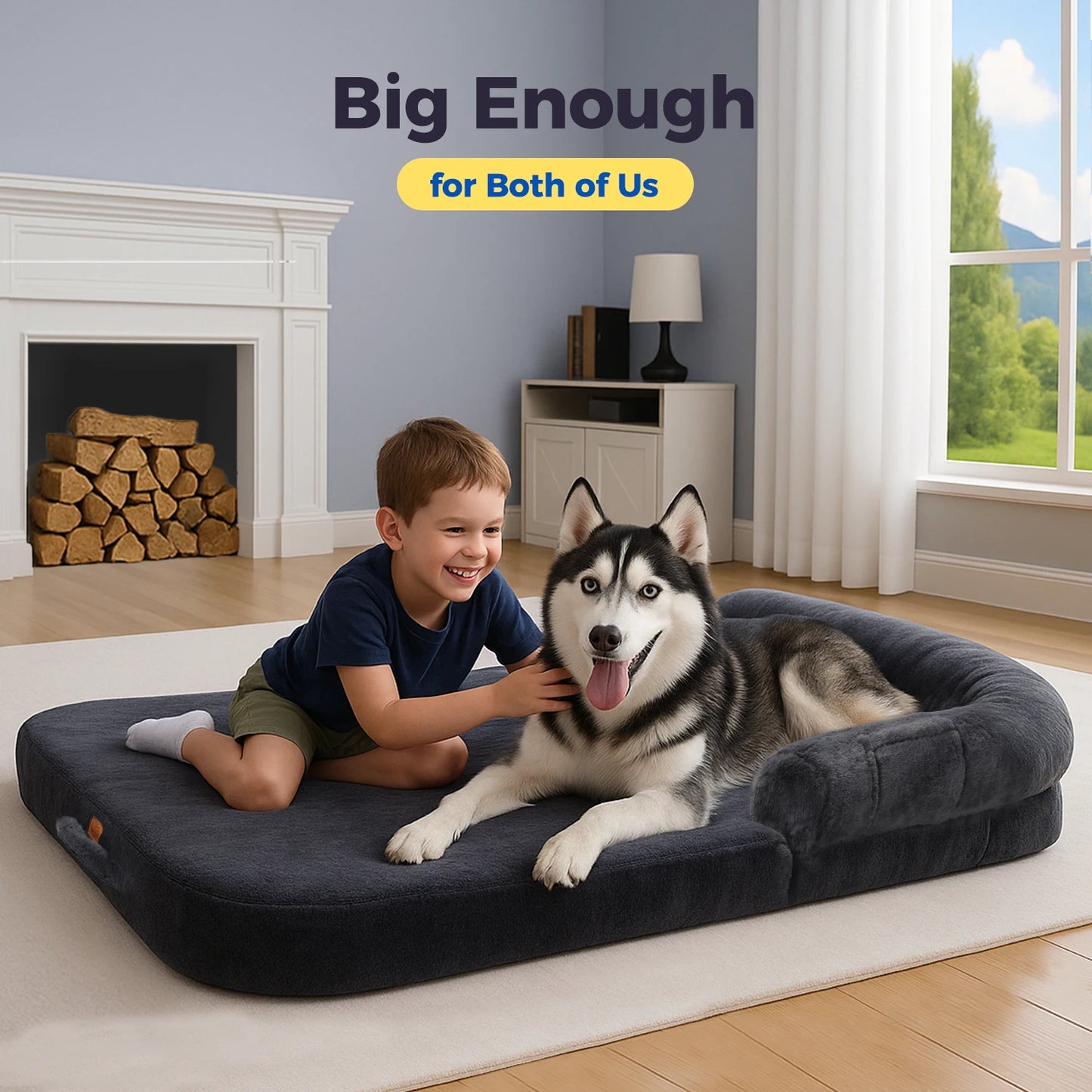 PEQULTICN Foldable Portable Dog Bed Mat For Pets Faux Fur