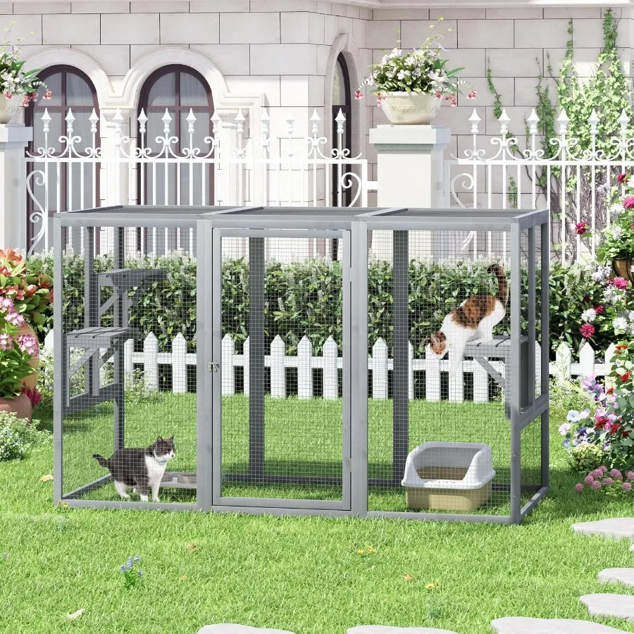 Closure Outdoor Cat Enclosure With Balcony Window Patio