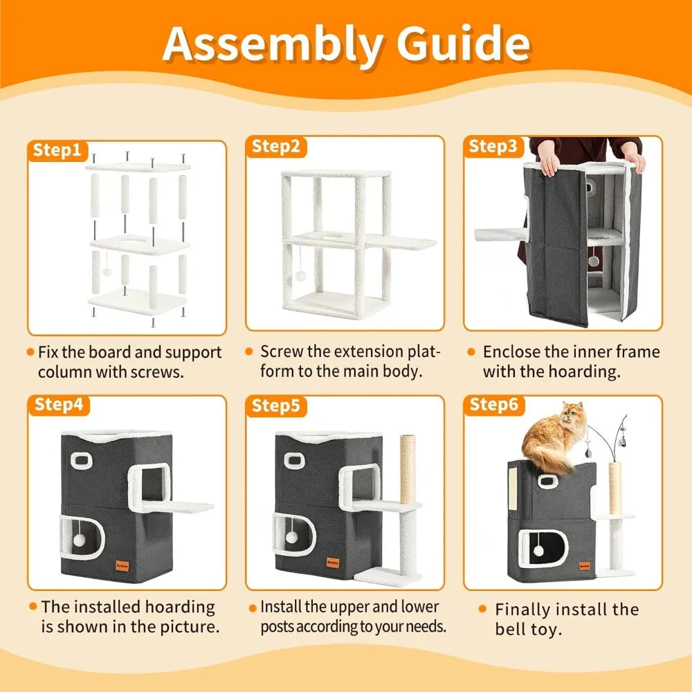 Feature Indoor Cat Beds Cave Condo For Cats Cozy Hideaway