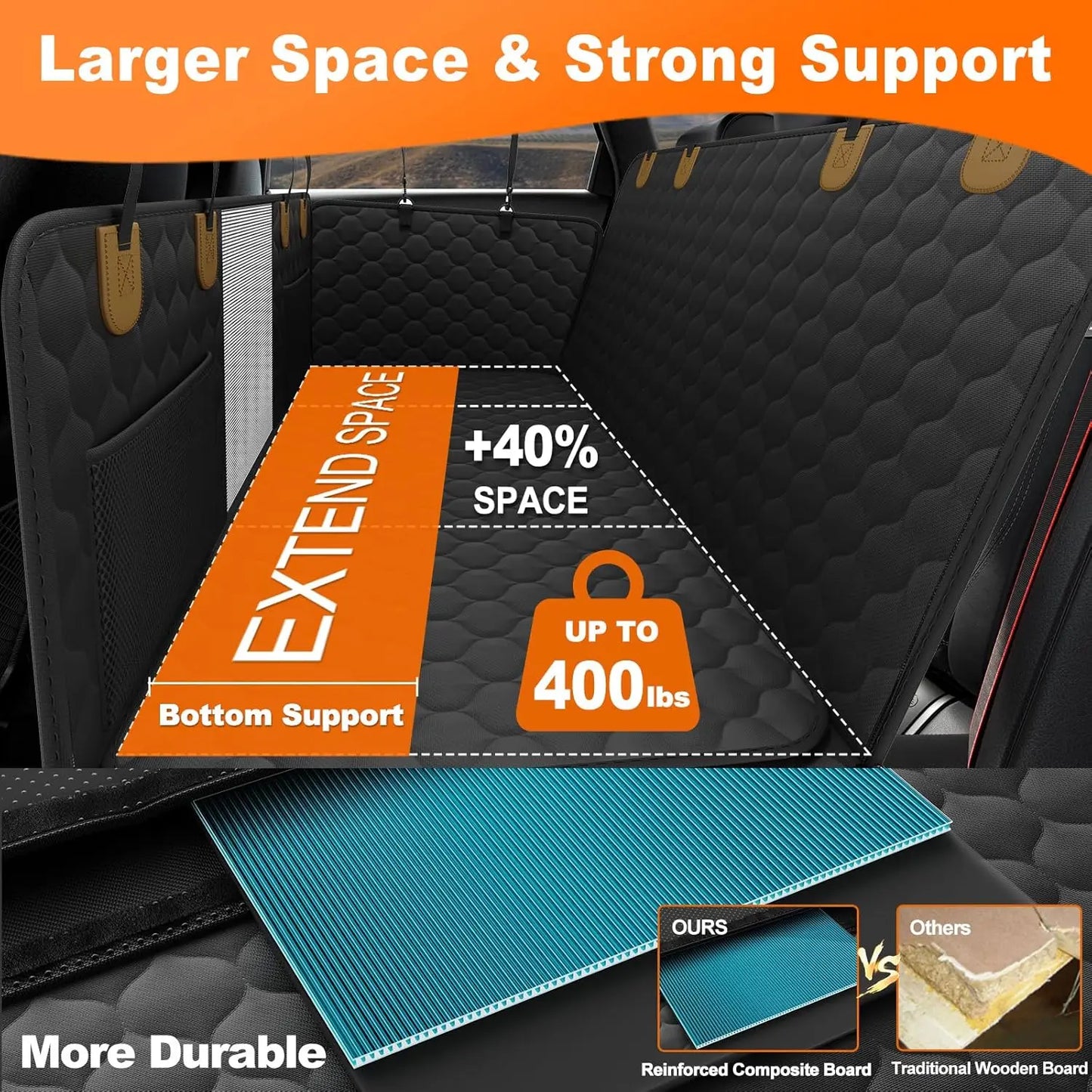 Waterproof Dog Car Seat Cover Hammock Foldable for Travel