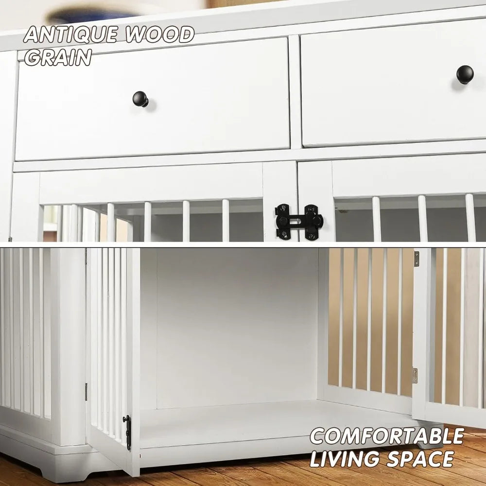 MKDKH Dog Crate Furniture With Drawers End Table Kennel