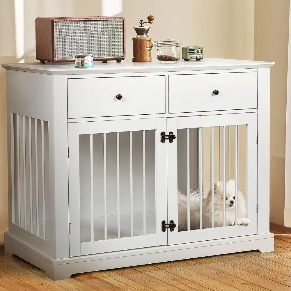 MKDKH Dog Crate Furniture With Drawers End Table Kennel