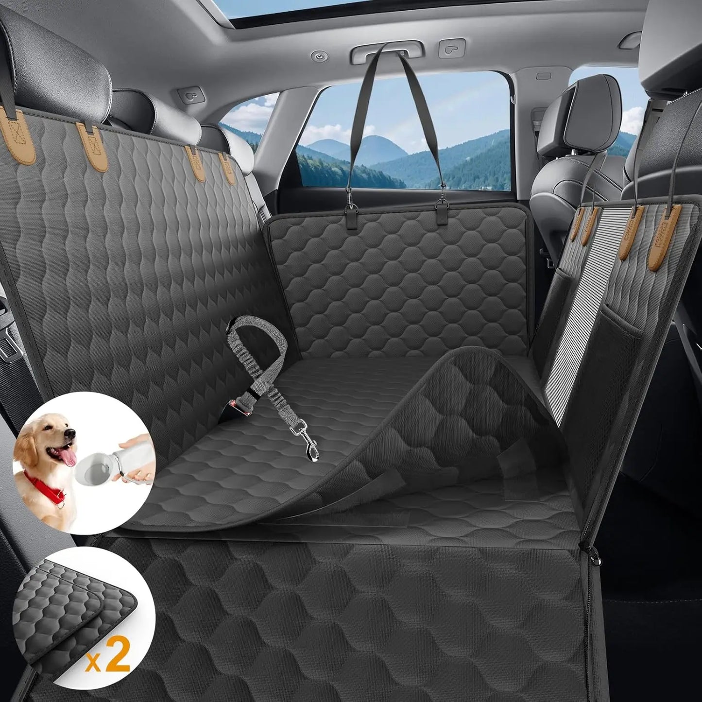 Waterproof Dog Car Seat Cover Hammock Foldable for Travel