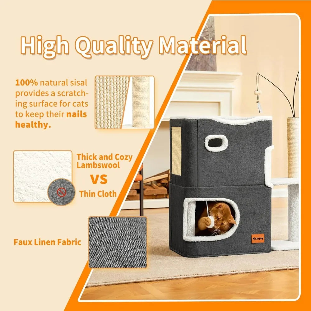 Feature Indoor Cat Beds Cave Condo For Cats Cozy Hideaway