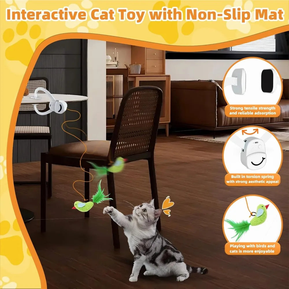 Hign Concerned Automatic Indoor Cat Flying Bird Wand Toy