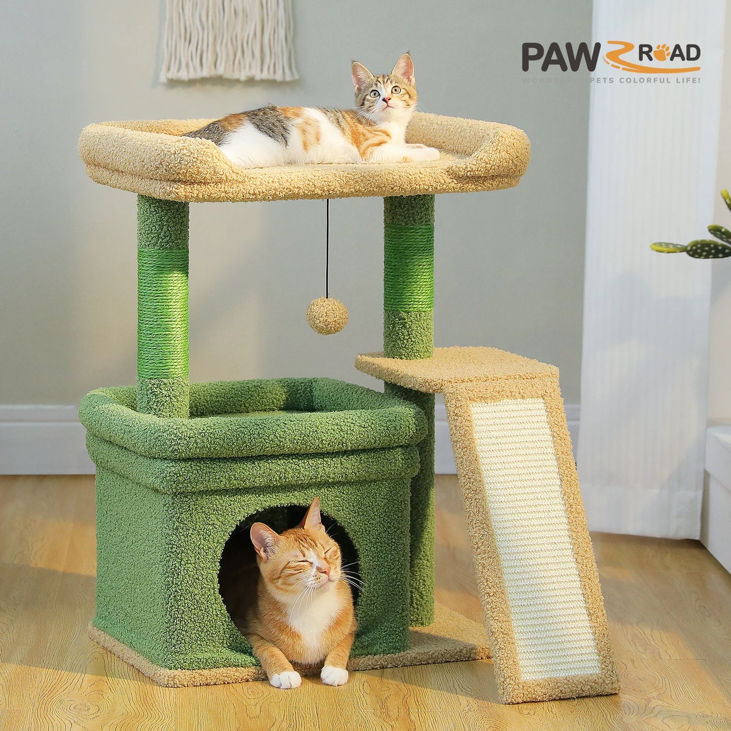 PAWZ Road Cat Tree Tower With Sisal Scratching Post Pad