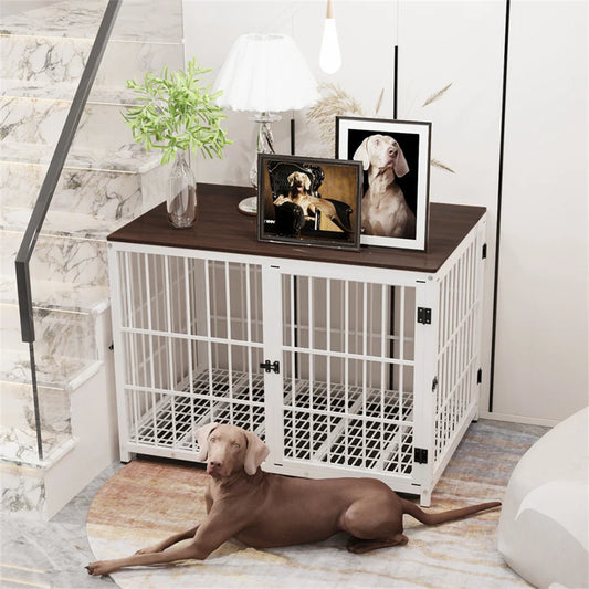 BORWARTH Wooden Dog Crate Indoor Furniture Style Modern Design