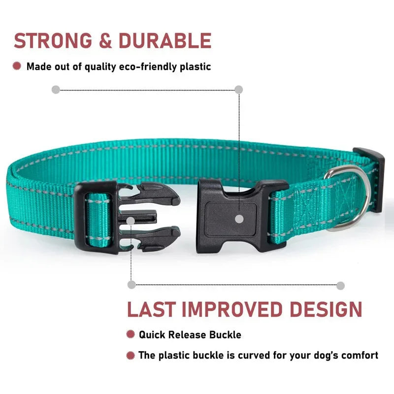 Guangdong Reflective Nylon Dog Collar Adjustable Safety